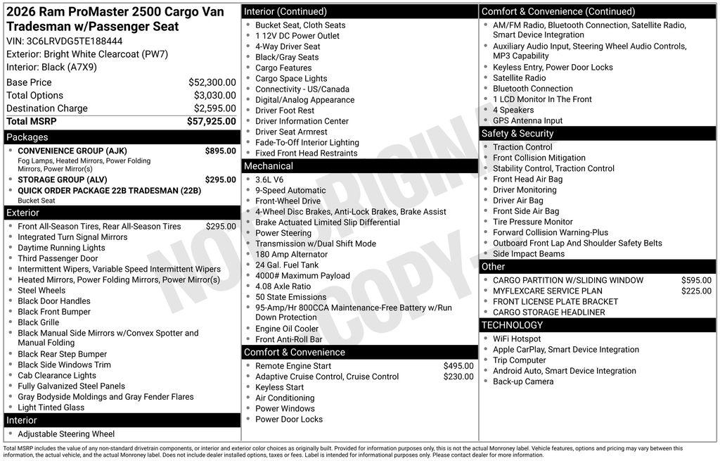 2026 RAM PROMASTER 2500 HIGH ROOF — фото 15