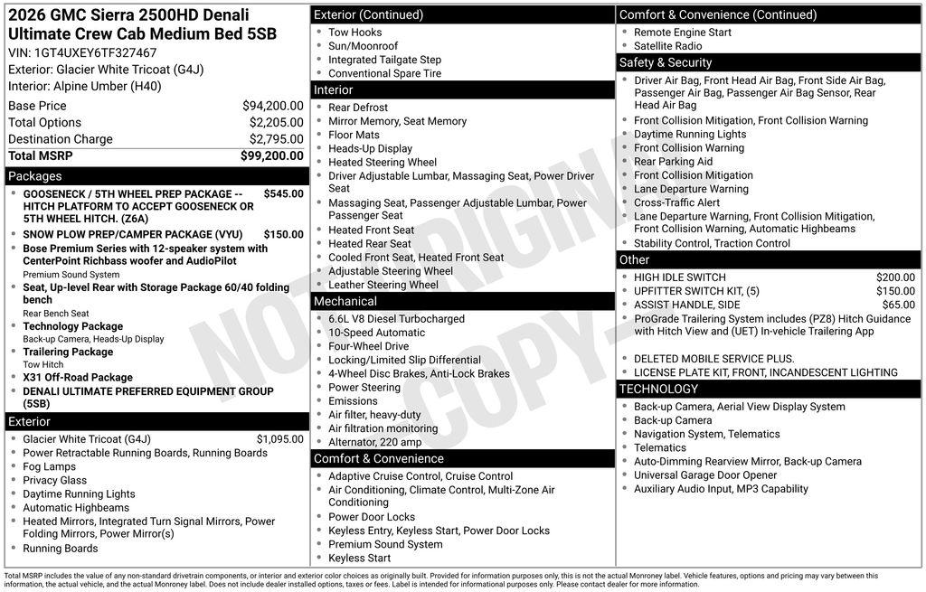 New 2026 GMC Sierra 2500 Denali Ultimate