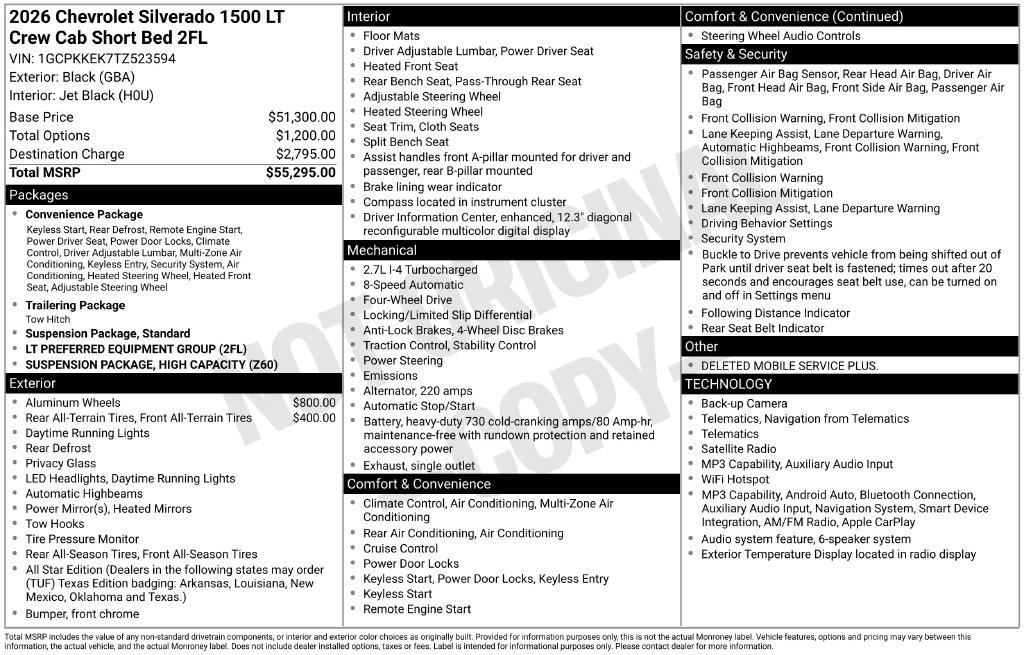 New 2026 Chevrolet Silverado 1500 LT