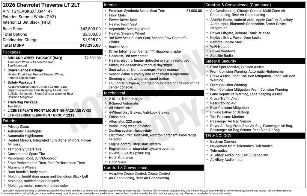 New 2026 Chevrolet Traverse LT