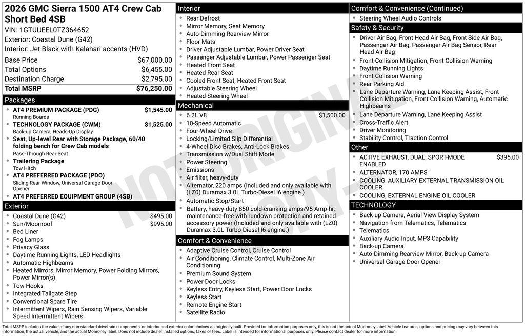 New 2026 GMC Sierra 1500 AT4