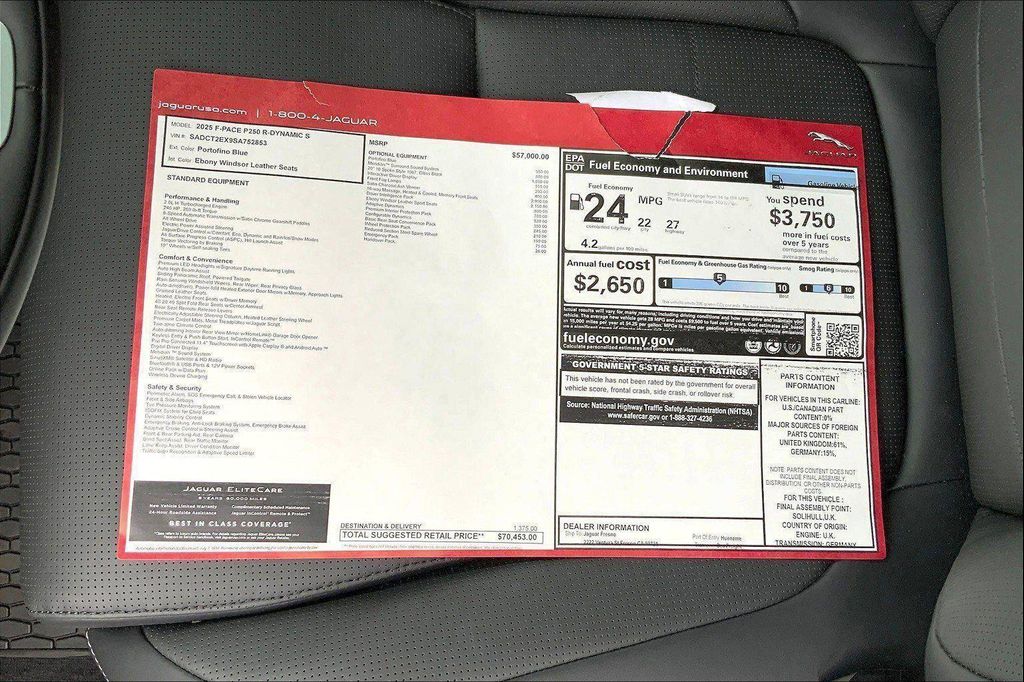 2025 Jaguar F-PACE R-DYNAMIC S P250 AWD AUTOMATIC 缩略图 15