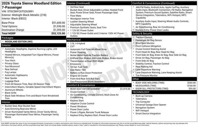 New 2026 Toyota Sienna XLE