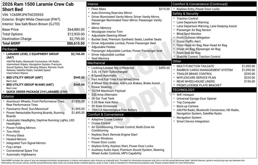 New 2026 RAM 1500 Laramie