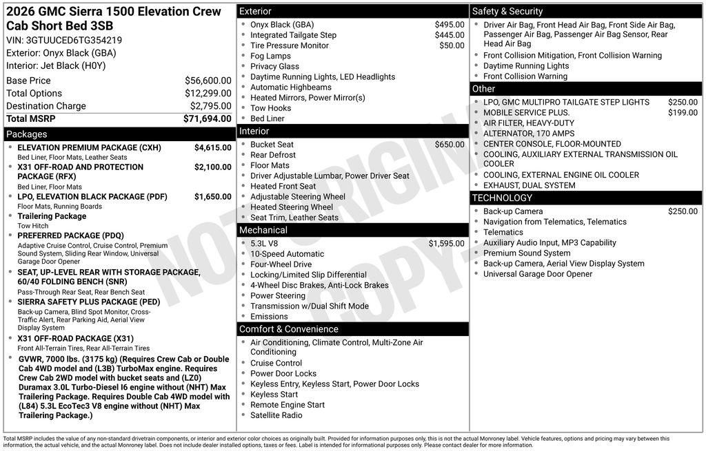New 2026 GMC Sierra 1500 Elevation