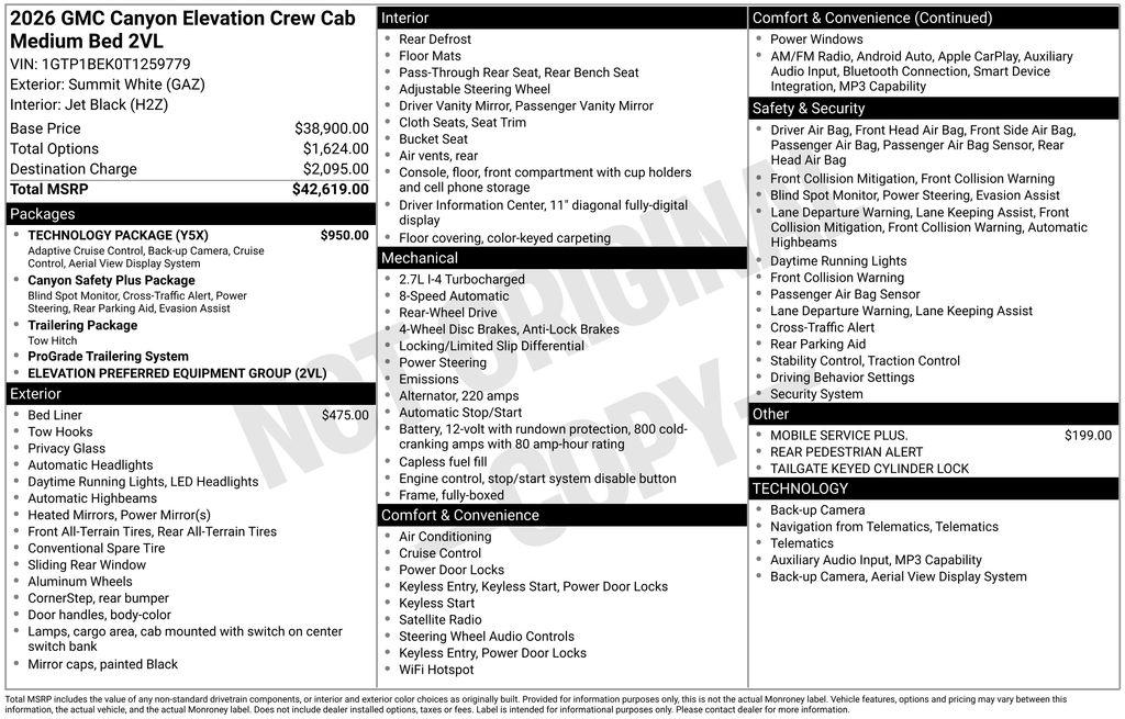 New 2026 GMC Canyon Elevation