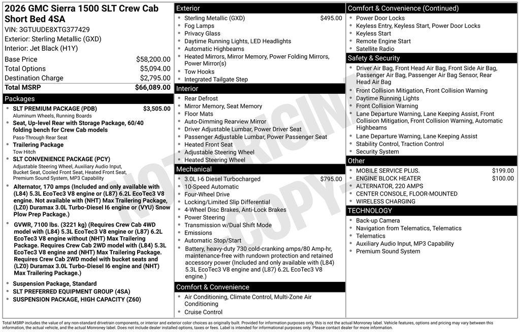 New 2026 GMC Sierra 1500 SLT