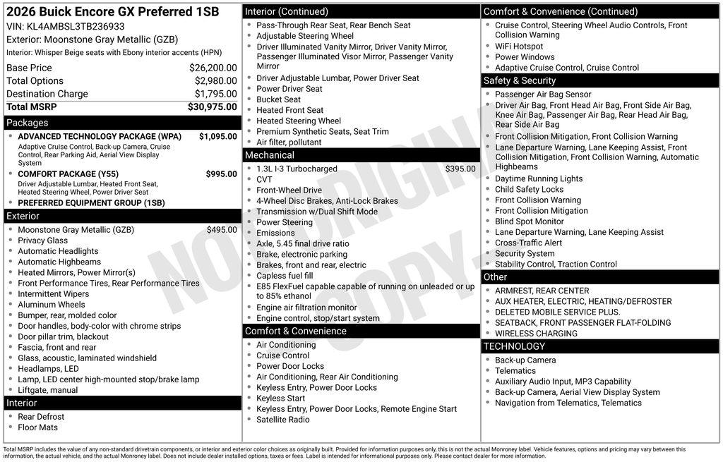 New 2026 Buick Encore GX Preferred
