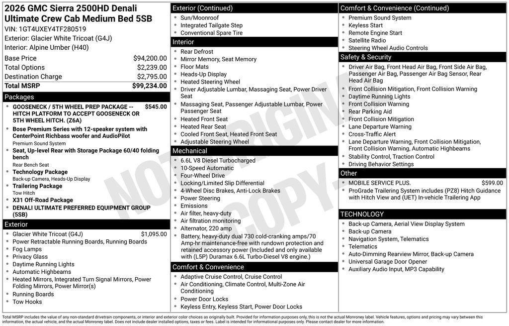 New 2026 GMC Sierra 2500 Denali Ultimate