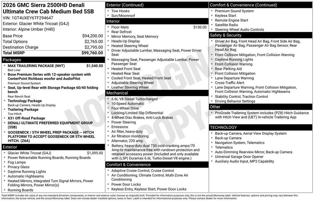 New 2026 GMC Sierra 2500 Denali Ultimate