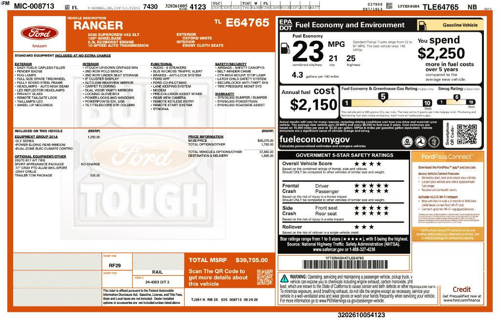 New 2026 Ford Ranger XLT