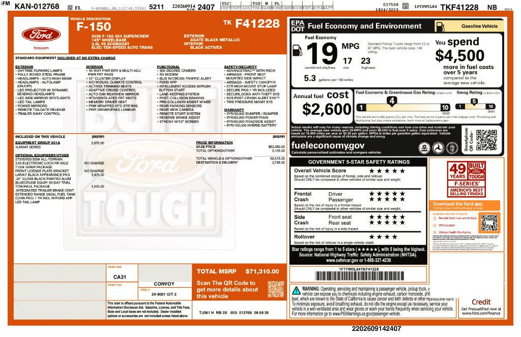 New 2026 Ford F-150 Lariat