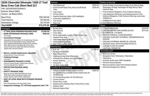 New 2026 Chevrolet Silverado 1500 LT Trail Boss