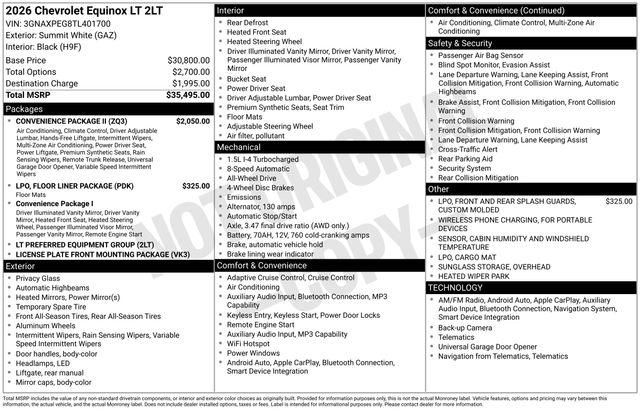 New 2026 Chevrolet Equinox 1LT