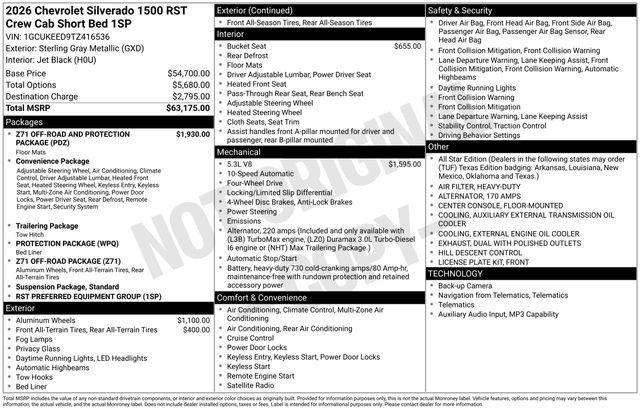 New 2026 Chevrolet Silverado 1500 RST