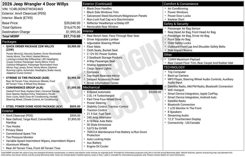 New 2026 Jeep Wrangler Willys
