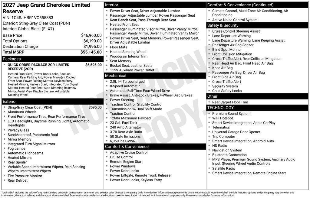 New 2027 Jeep Grand Cherokee Limited