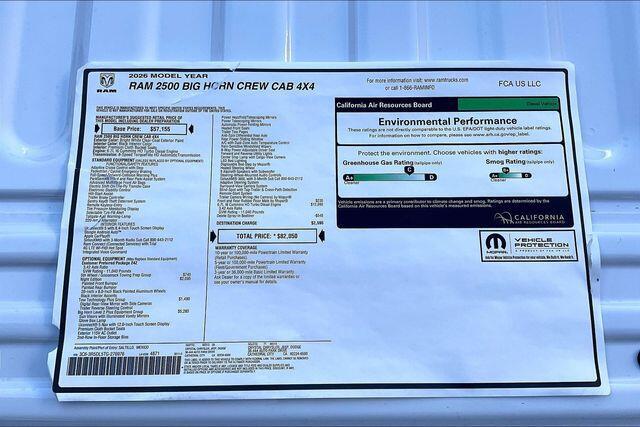 2026 RAM 2500 BIG HORN CREW CAB 4X4 6'4' BOX — миниатюра 16