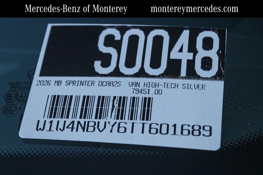 New 2026 Mercedes-Benz Sprinter 2500 Standard Roof