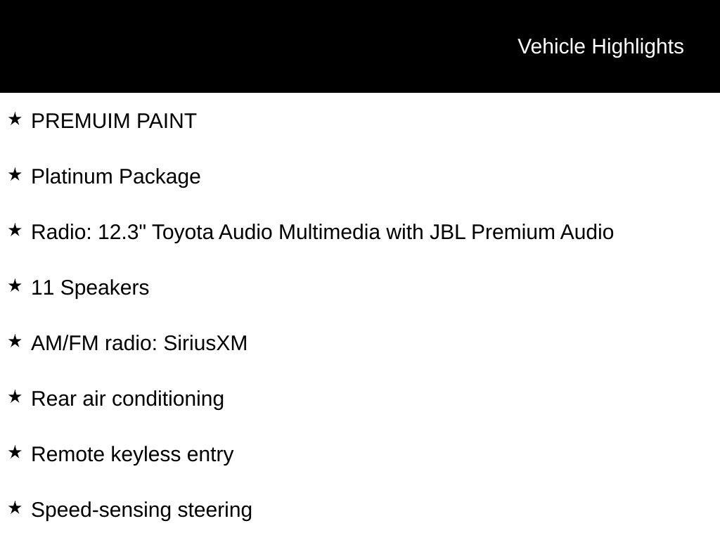New 2026 Toyota Highlander Platinum
