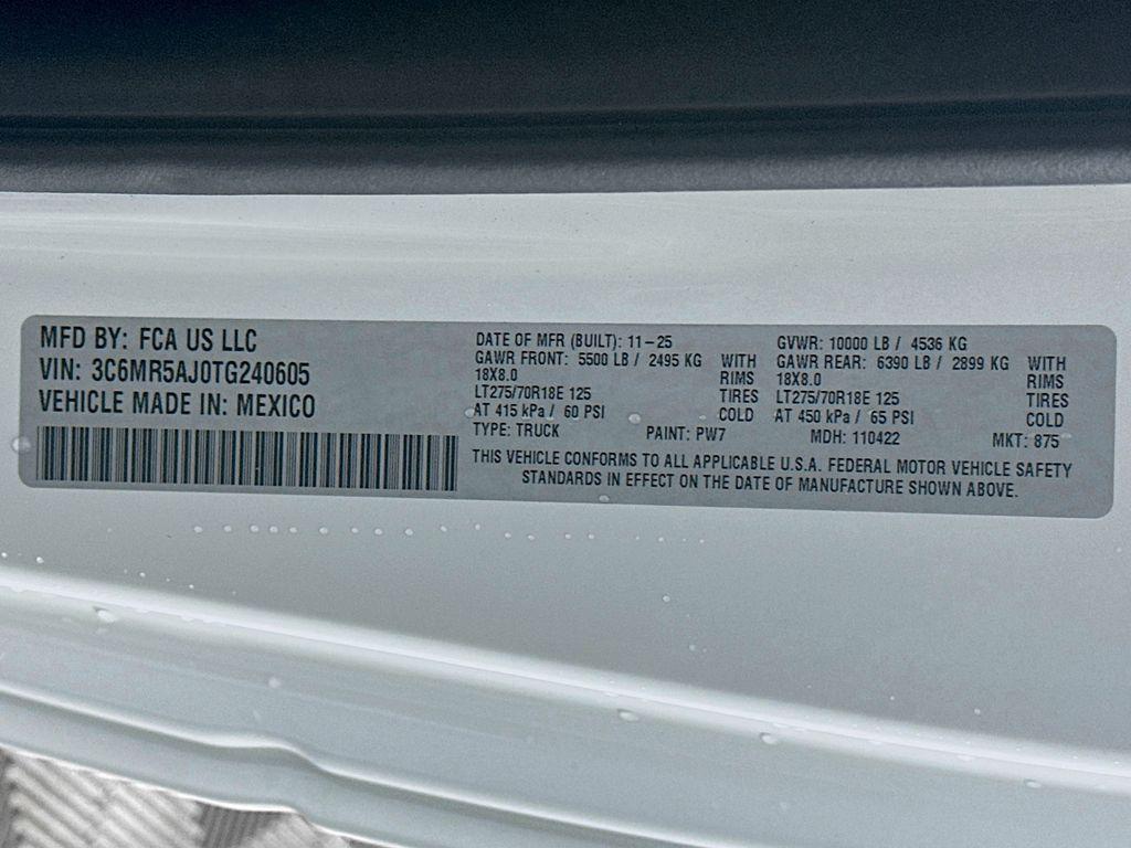 2026 RAM 2500 TRADESMAN REGULAR CAB 4X4 8' BOX 缩略图 19
