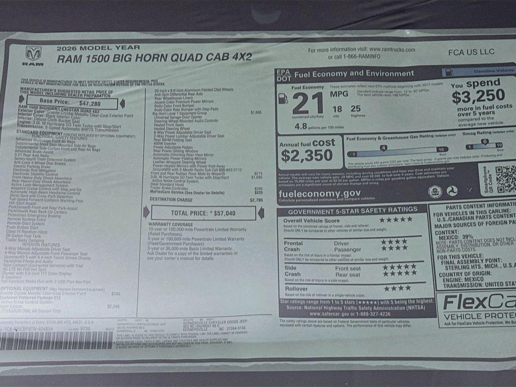 2026 RAM 1500 BIG HORN/LONE STAR — миниатюра 20
