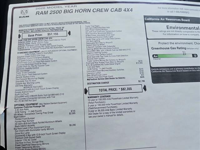 صورة مصغرة 18 لـ 2026 RAM 2500 BIG HORN CREW CAB 4X4 6'4' BOX
