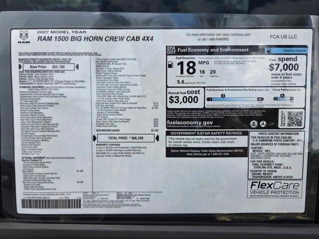2027 RAM 1500 BIG HORN/LONE STAR 缩略图 2