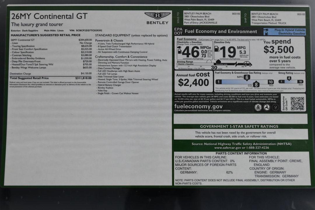 2026 Bentley CONTINENTAL GT BASE 缩略图 21