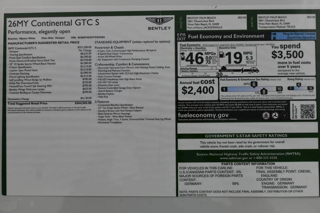 2026 Bentley CONTINENTAL GT BASE 缩略图 21