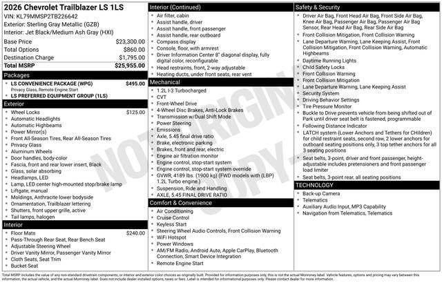 New 2026 Chevrolet Trailblazer LS