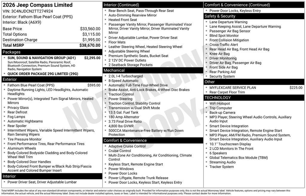 New 2026 Jeep Compass Limited