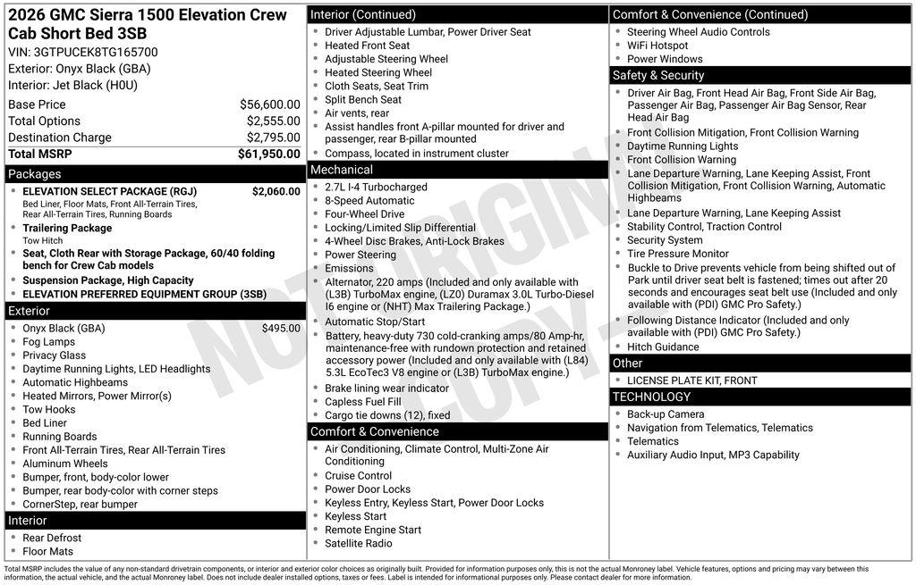 New 2026 GMC Sierra 1500 Elevation