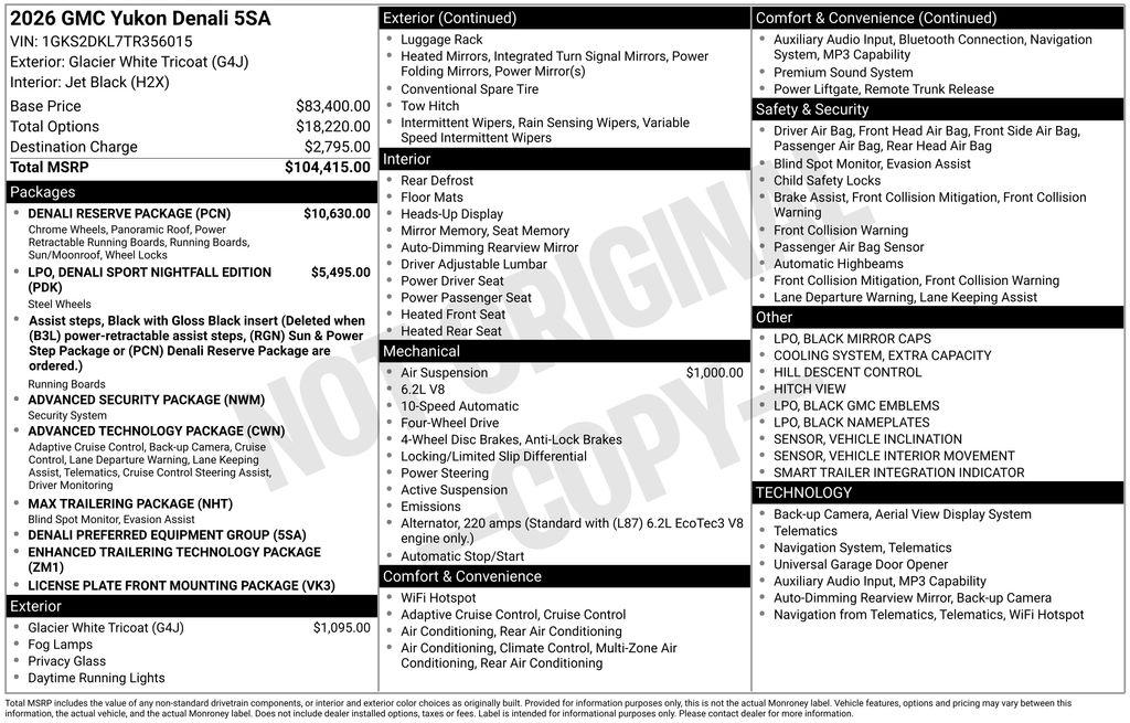 New 2026 GMC Yukon Denali