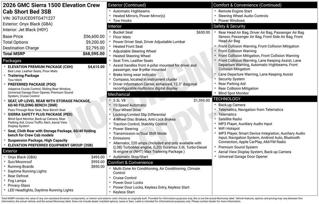 New 2026 GMC Sierra 1500 Elevation