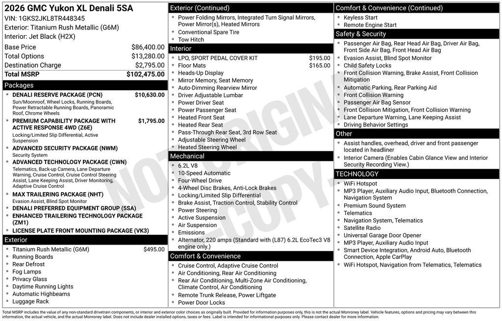 New 2026 GMC Yukon XL Denali