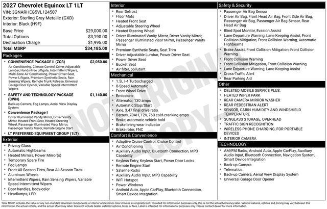 New 2027 Chevrolet Equinox LT