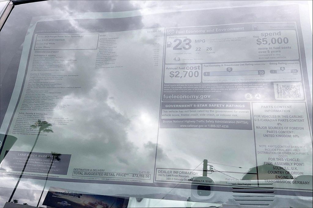 2026 LAND Rover RANGE ROVER VELAR P250 SE R-DYNAMIC — миниатюра 19