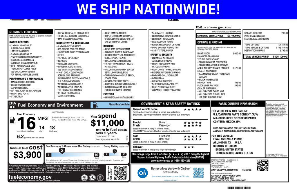 New 2026 GMC Yukon 4WD AT4 Ultimate