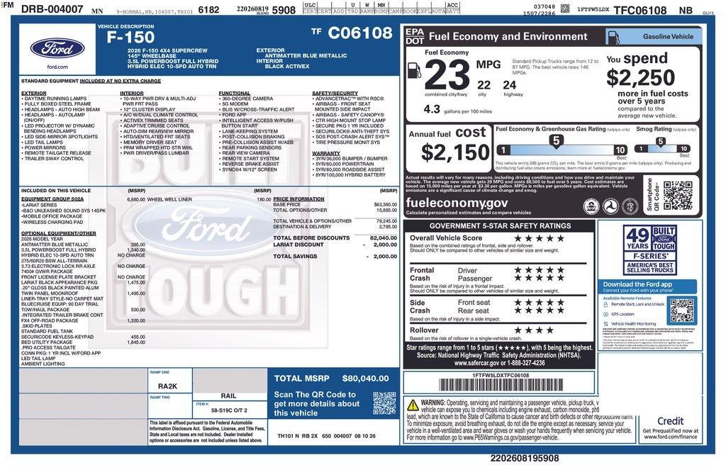 New 2026 Ford F-150 Lariat