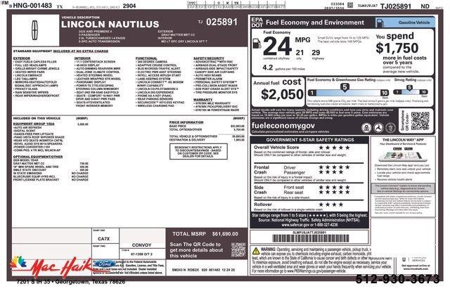 New 2026 Lincoln Nautilus Premiere