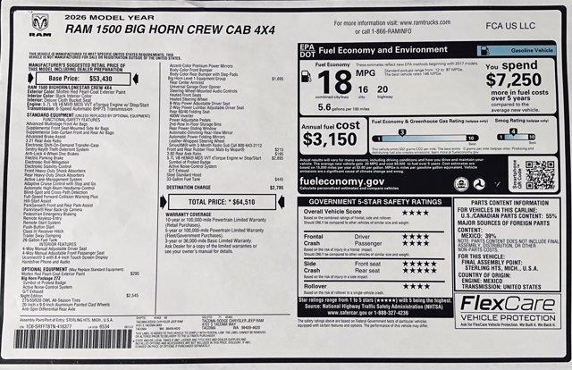 صورة مصغرة 26 لـ 2026 RAM 1500 BIG HORN/LONE STAR