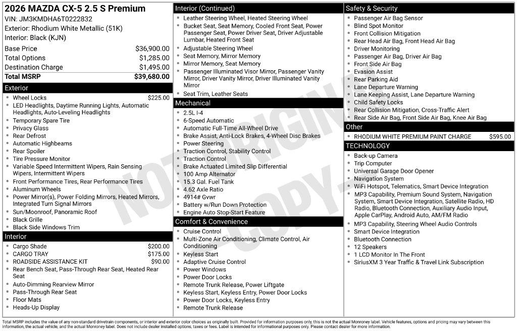 New 2026 Mazda CX-5 2.5 S