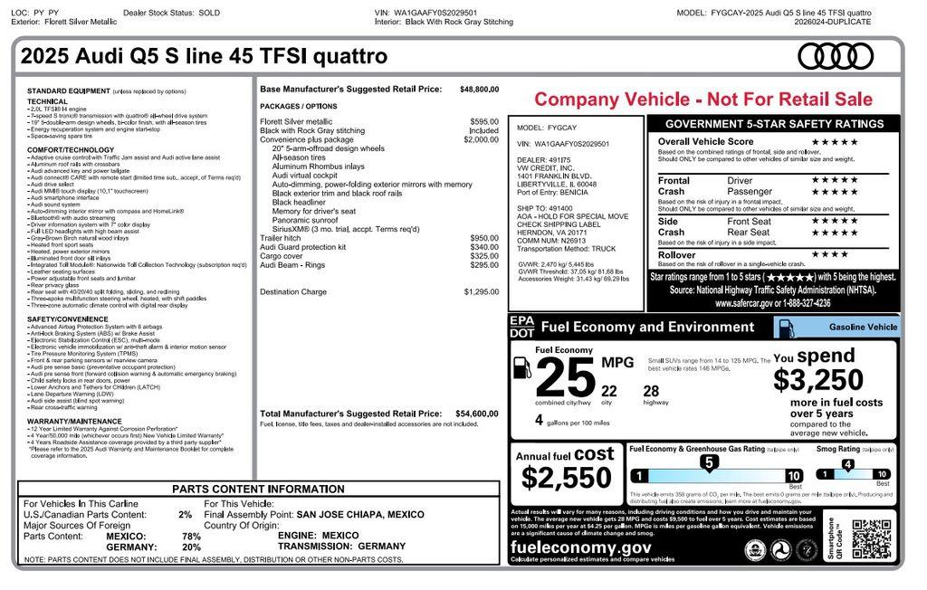 صورة 3 لـ 2025 AUDI Q5 45 S LINE QUATTRO PREMIUM