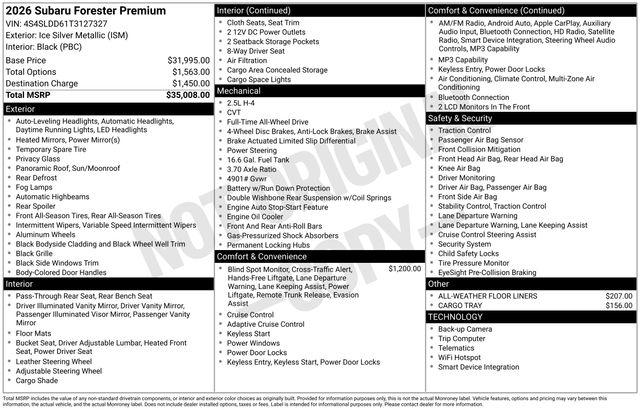 New 2026 Subaru Forester Premium