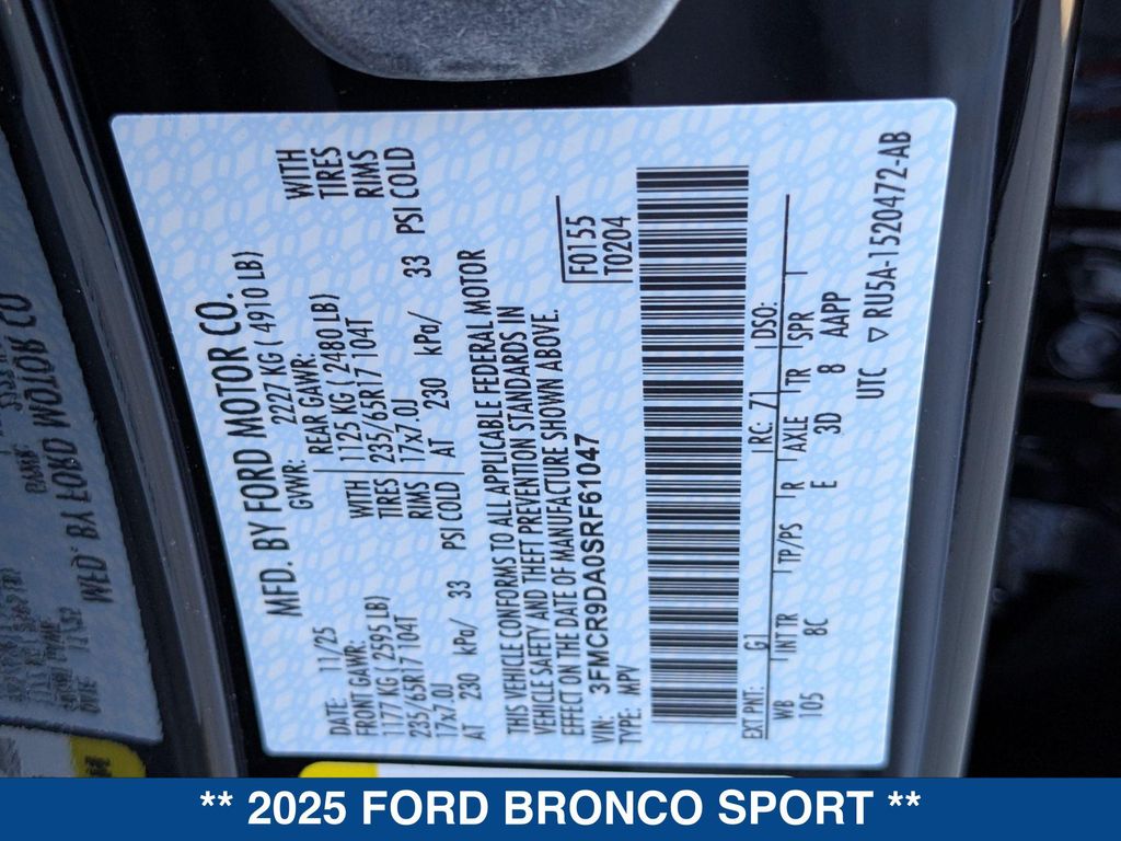 2025 FORD BRONCO SPORT BADLANDS 缩略图 21