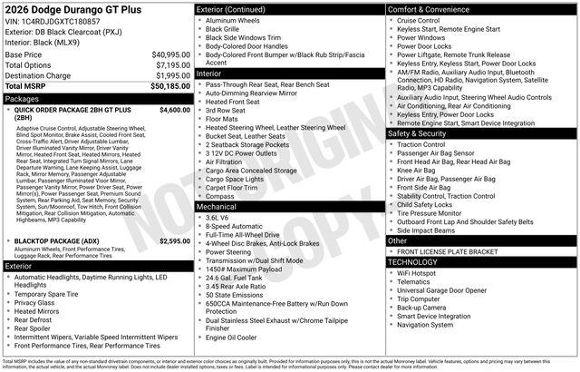 New 2026 Dodge Durango GT Plus