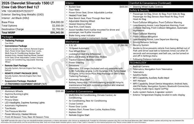 New 2026 Chevrolet Silverado 1500 LT