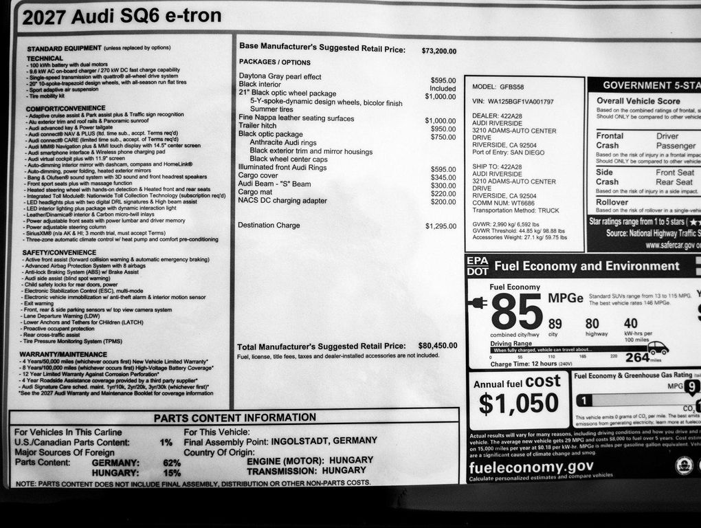 صورة مصغرة 22 لـ 2027 AUDI SQ6 E-TRON PREMIUM PLUS QUATTRO