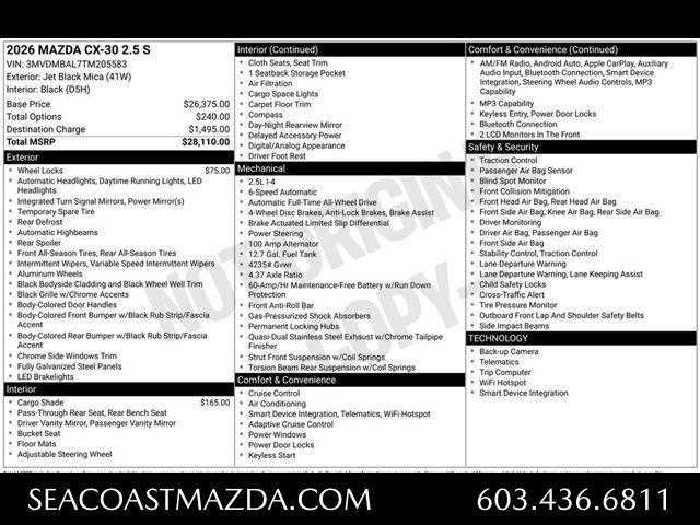 New 2026 Mazda CX-30 2.5 S